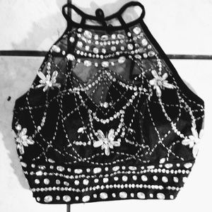 B. Darlin bejeweled halter top